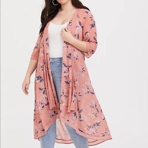 Torrid Peach Floral Kimono